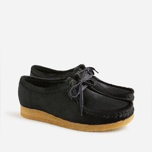 Clarks Originals X J.Crew Black Wallabee shoes in calf hair 6.5